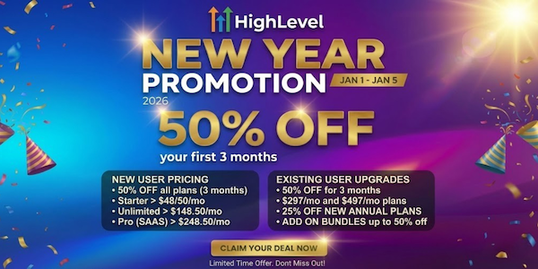 GoHighLevel New Year Promo 2025