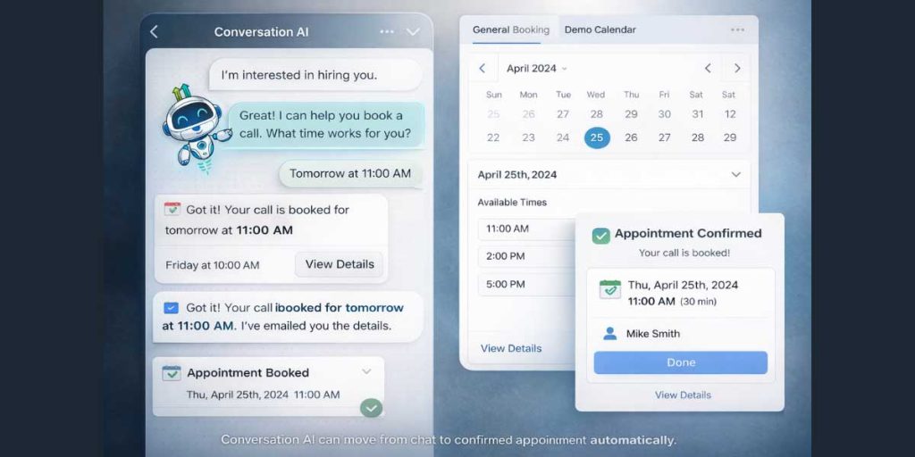 AI appointment booking inside GoHighLevel Conversation AI chat