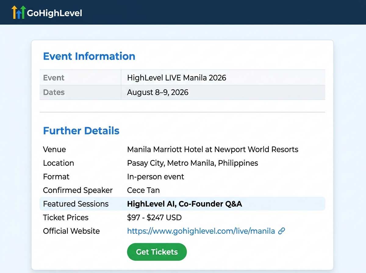 HighLevel Live Manila